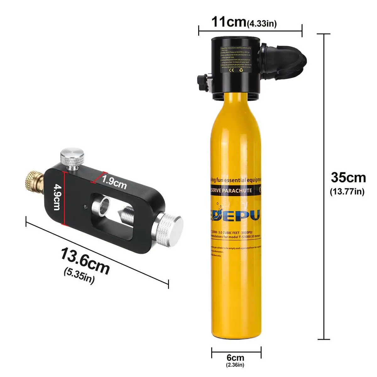 500 мл система для дайвинга, мини баллон для подводного плавания, кислородный запас, А. ir резервуар, насос, алюминиевая коробка, подводное плавание, оборудование для дайвинга, набор