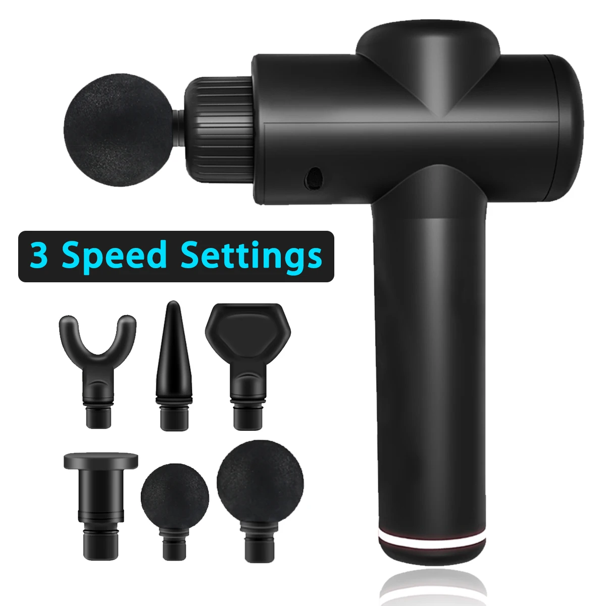 

Electric Muscle Massage Gun 3 Speed Vibration Tissue Massager Device 6 Heads Body Shape Percussion Vibrating Therapy Pain Relief