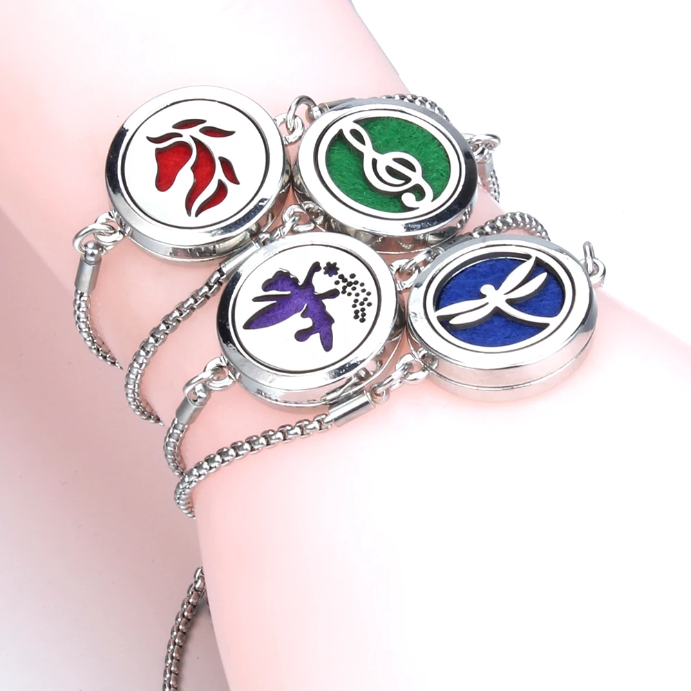 Aromatherapy Bracelet Perfume Locket Bangle Magnetic Stainless Steel Essential Oil Diffuser DIY Bracelets Zinc Alloy Jewelry