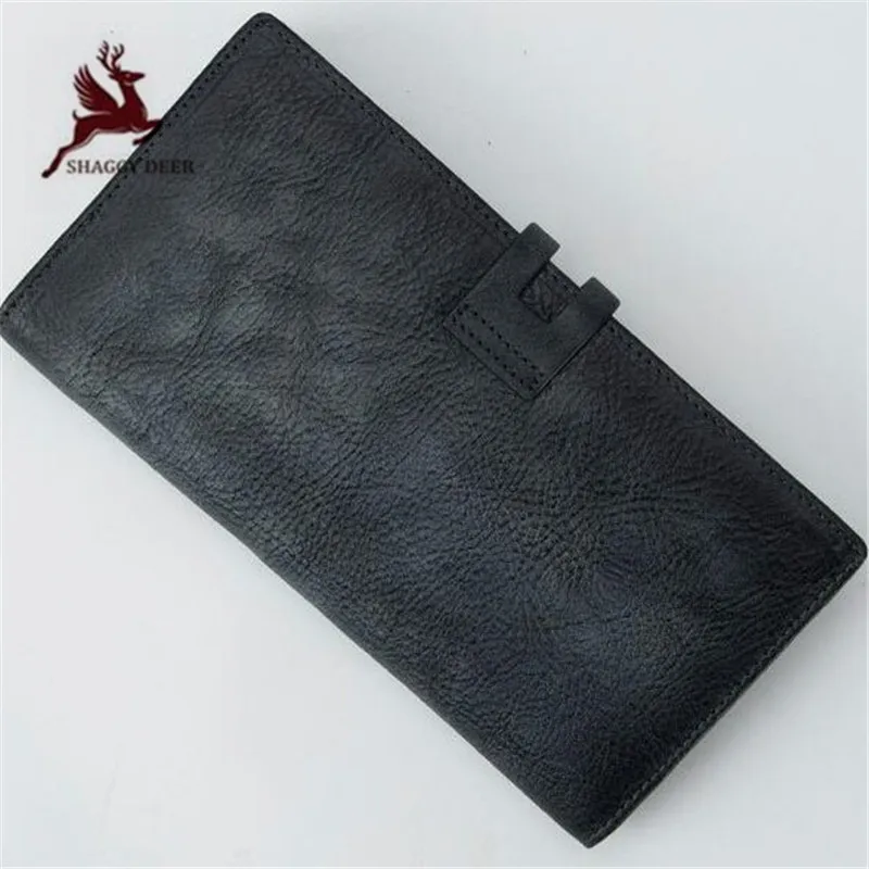 

Retro 2019 fashion zipper casual long large capacity genuine leather Wallet buckle personality handmade card Bags