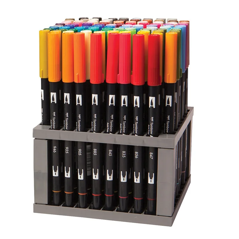 

Tombow Abt Dual 96/108Colors Art Marker Brush Pen With Stand Soft Watercolor Calligraphy Drawing Blending Coloring Art Supplies