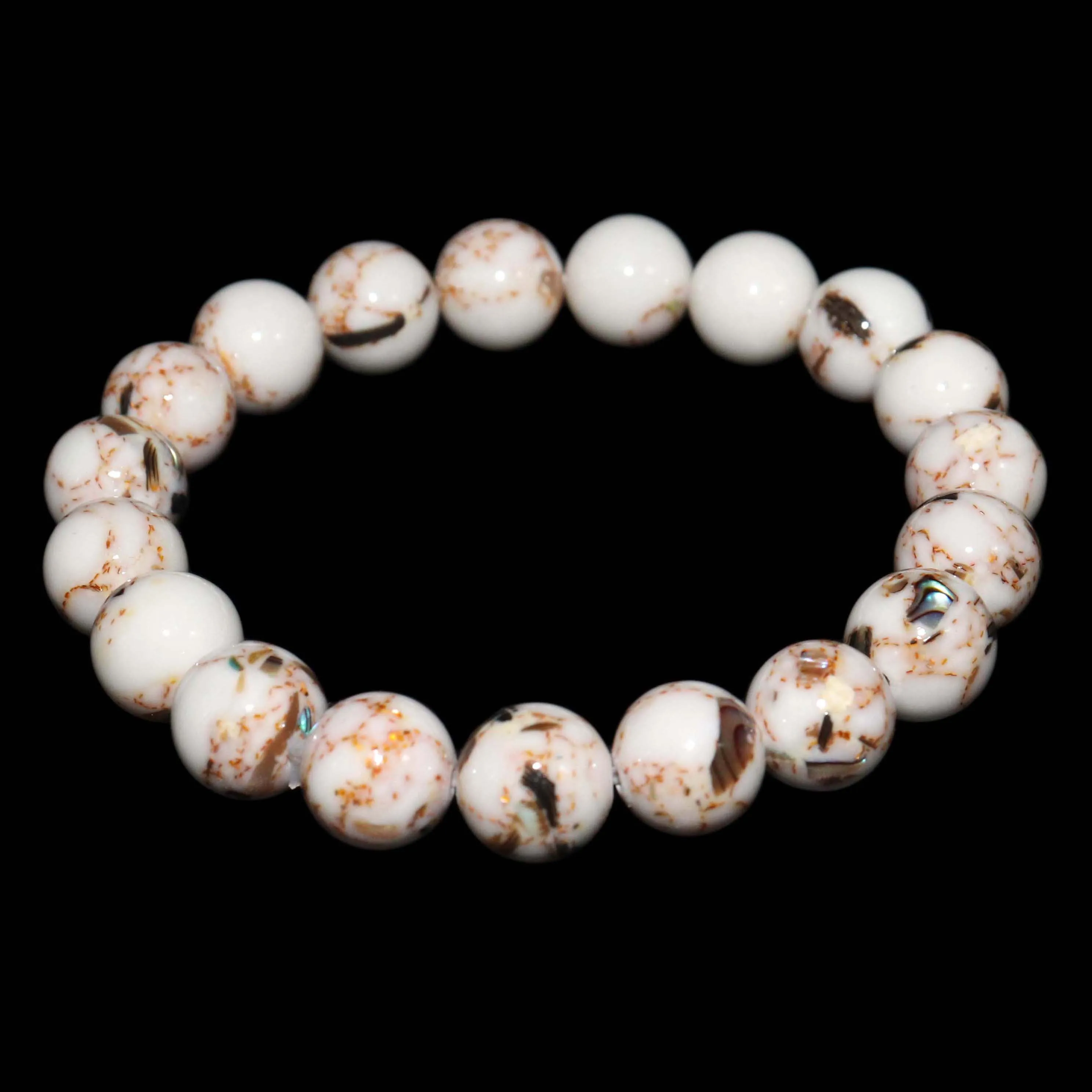 White Turquoise Передача удачи 6 8 10 мм натуральный камень Бусины Агаты Кристалл Стекло браслеты с бирюзой для женщин мужчин Йога браслет Femme подарки - Окраска металла: White Turquoise