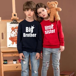 Ensemble t shirt et pull assortis pour filles et garçons, tenues pour sœurs et petits frères 
