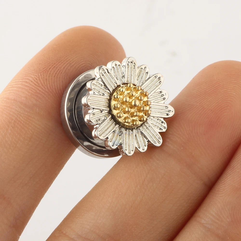 Stainless Steel Ear Plugs and Tunnels Chrysan Piercings Screw Fit Expansion Ear Stretched Piercing Flesh Tunnels Body Jewelry