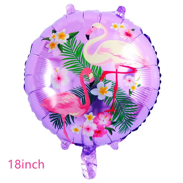 Hawaiian Luau Party Decoration Flamingo Tropical Palm Leaves Tableware Paper Plates Cups Pineapple Summer Birthday Party Decor - Цвет: Balloosn 10pcs