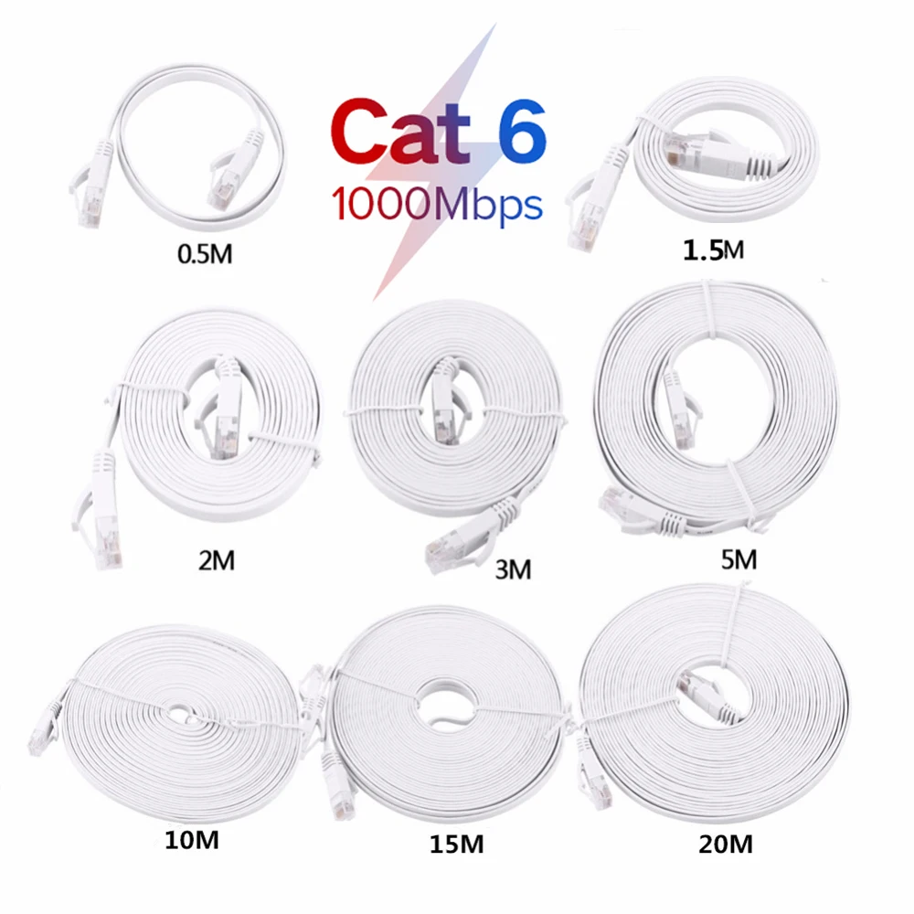 Cabo de alta velocidade do computador do cabo do lan da rede de cat6 rj45 para o roteador 0.5m 1m 1.5m 2m 3m 5m 10m 15m 20m 25m 30m