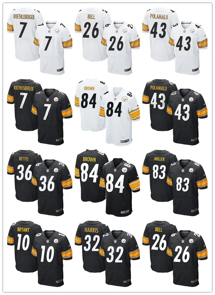 Питтсбург Бен роэтлисбергер Антоний коричневый Трой Polamalu Le'Veon Bell Jerome Bettis Martavis Bryant для молодежных детей Джерси