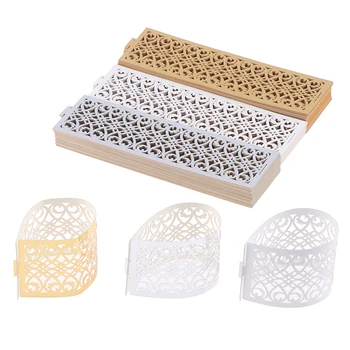 

50pcs Towel Buckle Laser Cut Paper Napkin Rings Supplies Lace Design Personalized Wedding Party Decoration