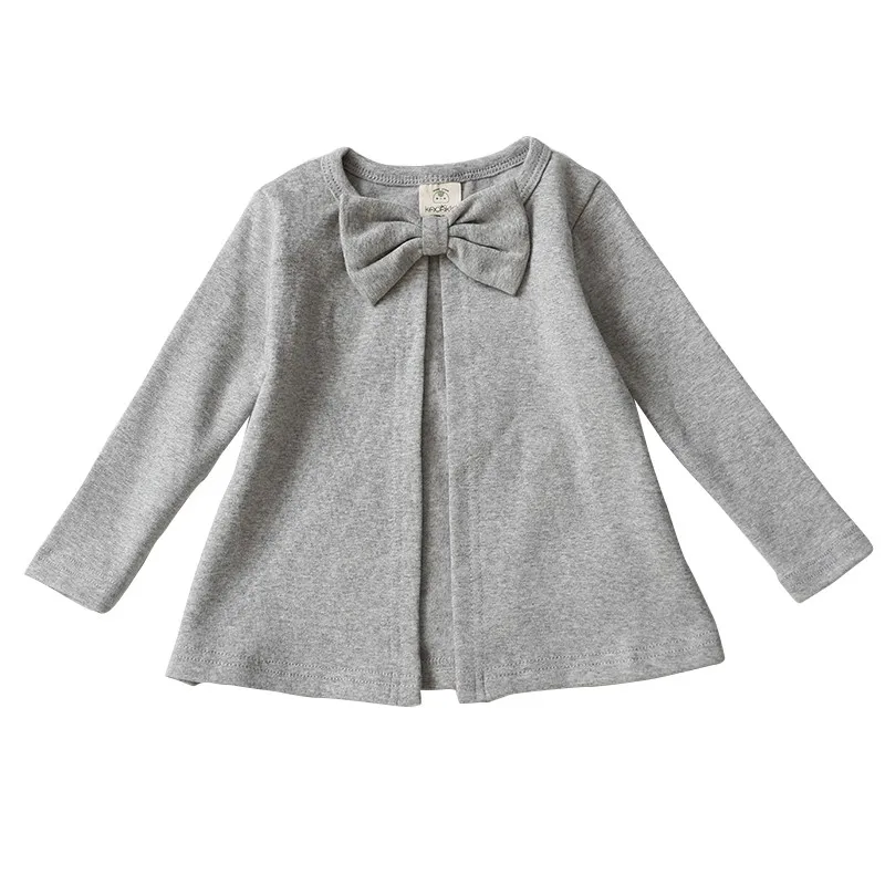 

Baby Coat Baby Cotton Bow Tow Decoration Boys Girls Clothing Autumn Knitted Round Neck Button Leisure Cardigan Jacket Coat