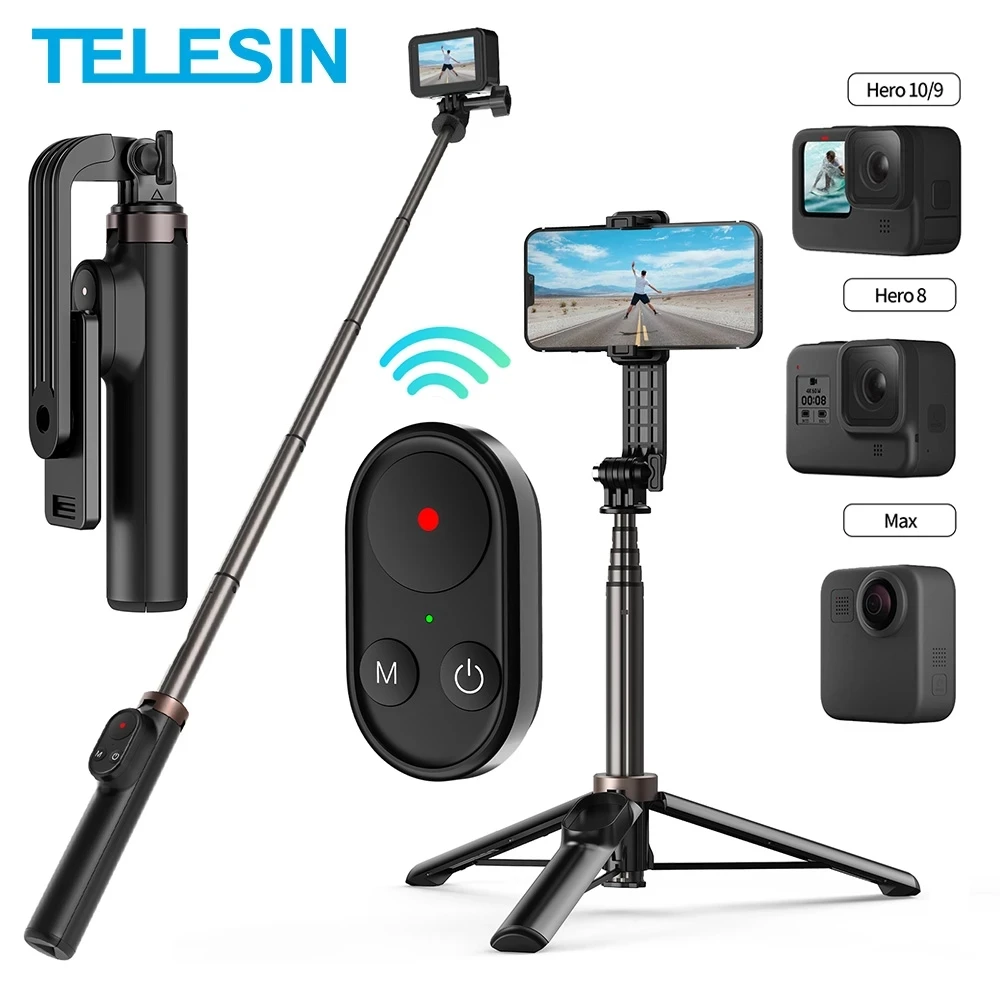 TELESIN для GoPro Hero 10 9 8 Max пульт дистанционного управления Беспроводная Bluetooth