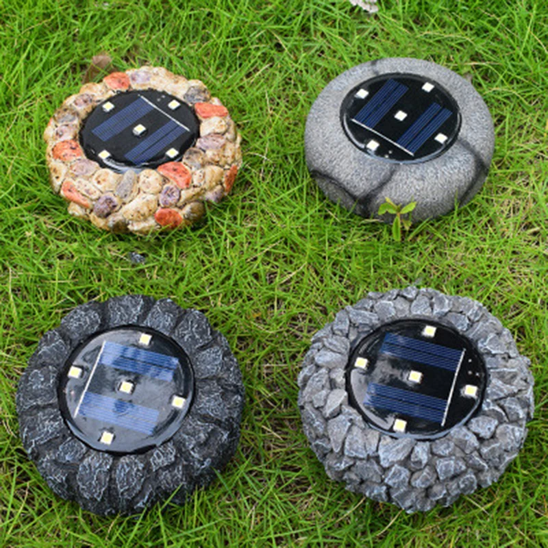 

Solar Light Outdoors LED Resin Imitation Stone Underground Lamp Waterproof Hotel Courtyard Garden Villa Corridor Path Lawn Lamp