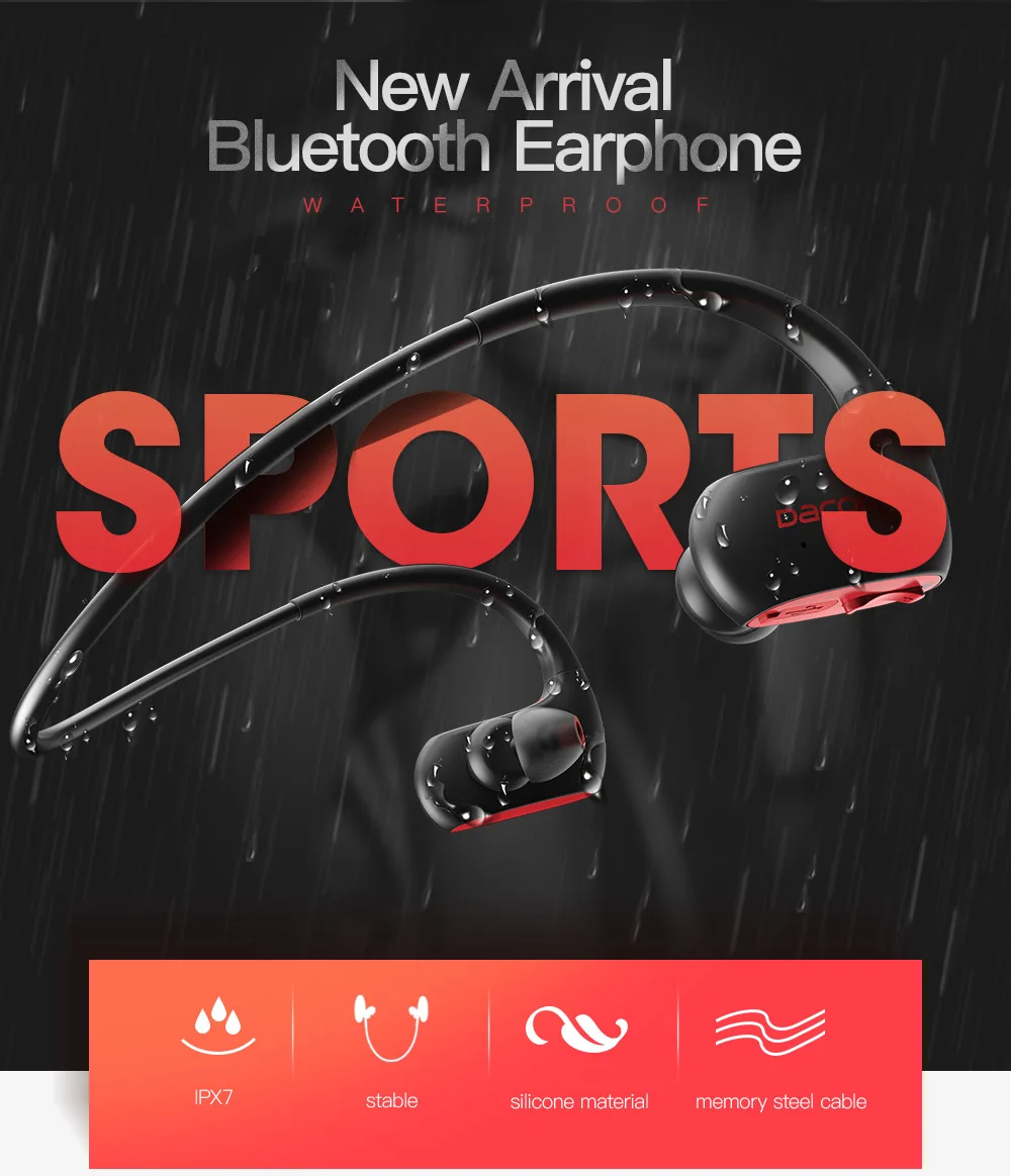 DACOM L05 Bluetooth наушники бас IPX7 водонепроницаемые беспроводные наушники спортивные Bluetooth гарнитура с микрофоном для iPhone Android