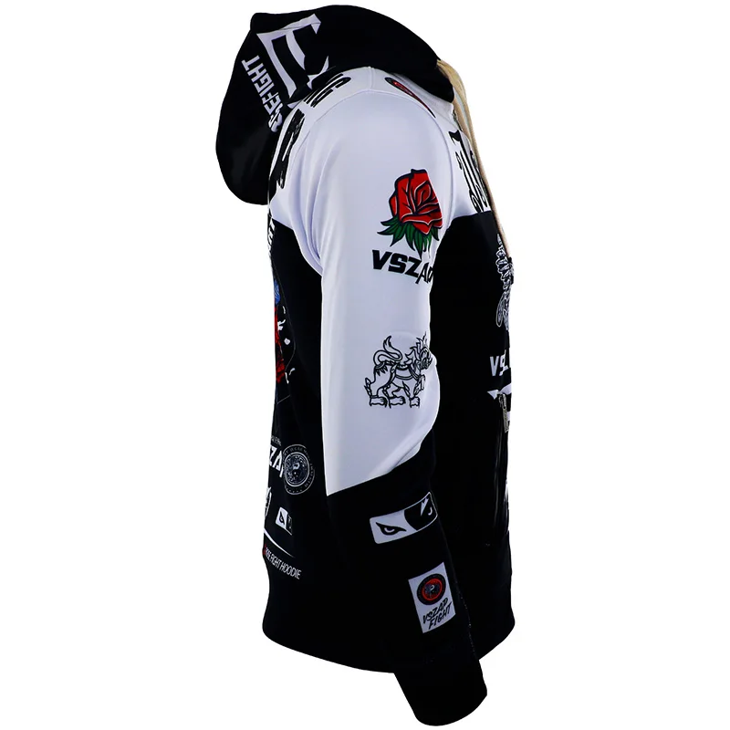 VSZAP Роза теплые боксерские Муай толстовки в тайском стиле Одежда для спортзала рубашка боевые искусства фитнес мужские ММА рок толстовки тренировочная куртка