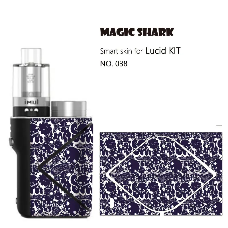 Magic Shark Cool PVC Leopard Skull Graffiti Sticker Case Vape Pod Cover Full Wrap Film Skin for Geekvape Lucid Kit No Fade