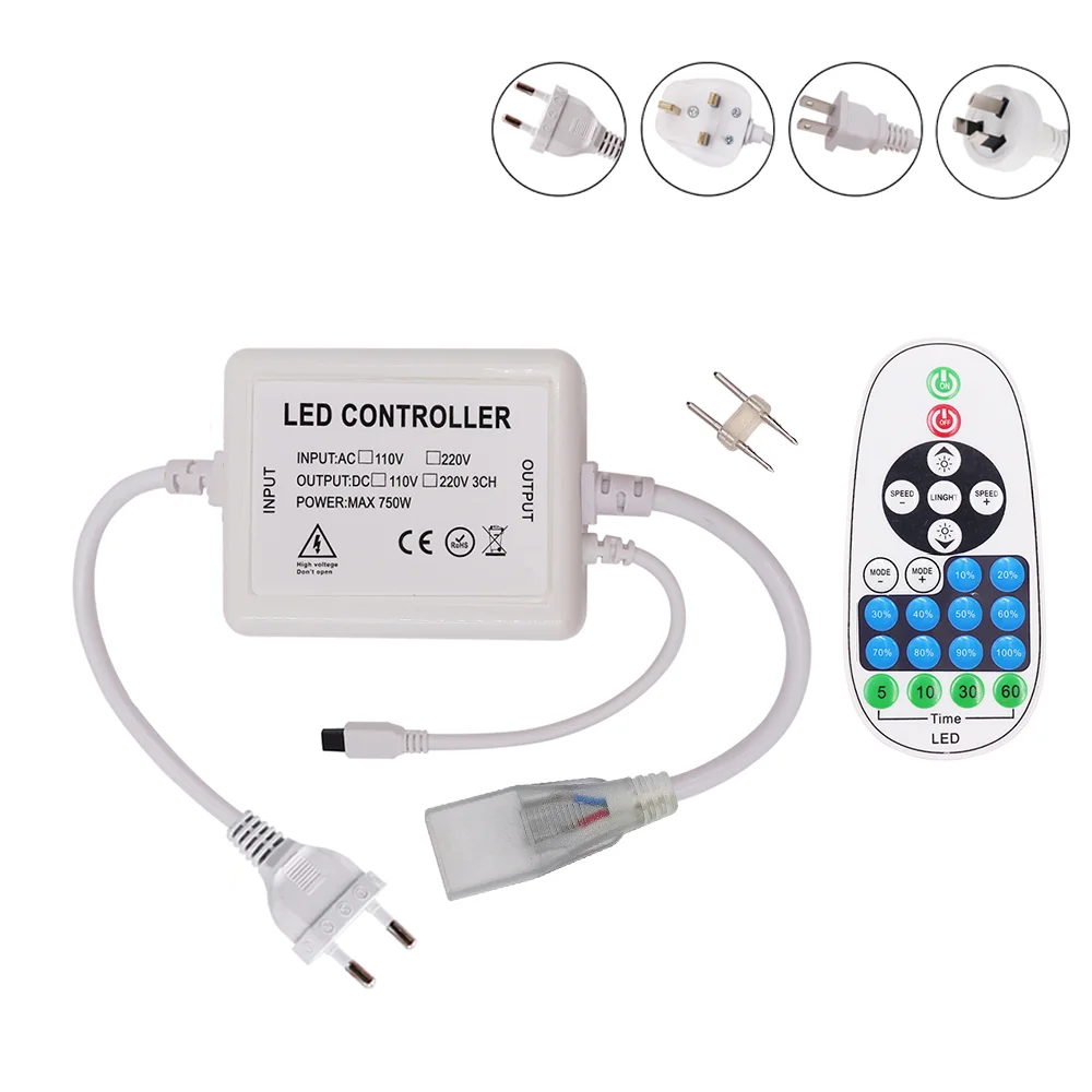 Dimmer Led Ac 110V 220V Luminosità Regolabile 750W Controller Led 23Key Telecomando Ir Per Striscia Al Neon Led Monocolore