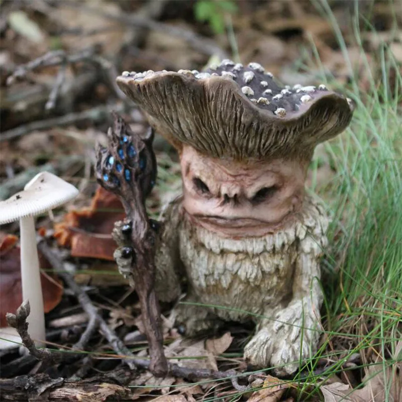 Fairy Mushroom Popular standard Monster Elf Shaman Wizard Max 53% OFF Troll Statue Craf Resin