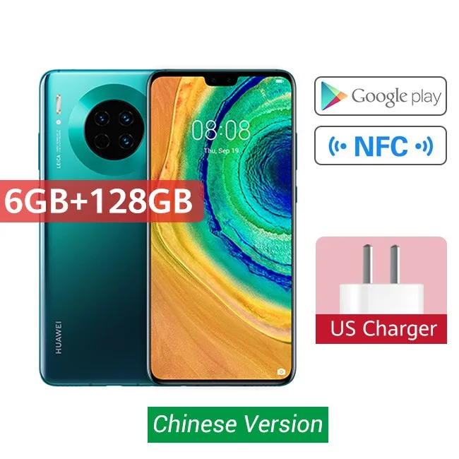 Смартфон HUAWEI mate 30, 8 ГБ, 128 ГБ, Kirin 990, 40 МП, тройная камера s, 24 МП, фронтальная камера, 6,62 дюйма, полный экран, 27 Вт, беспроводная QC Скидка 600 руб. /. При заказе от 5500 руб. /Пр - Цвет: 6GB 128G Green