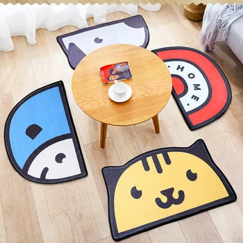 

Cartoon Floor Mat Semi-circular Door Mat Cut Entrance Carpets Animal Printed Anti-slip Absorbent Mats For Kitchen Bedroom Carpet