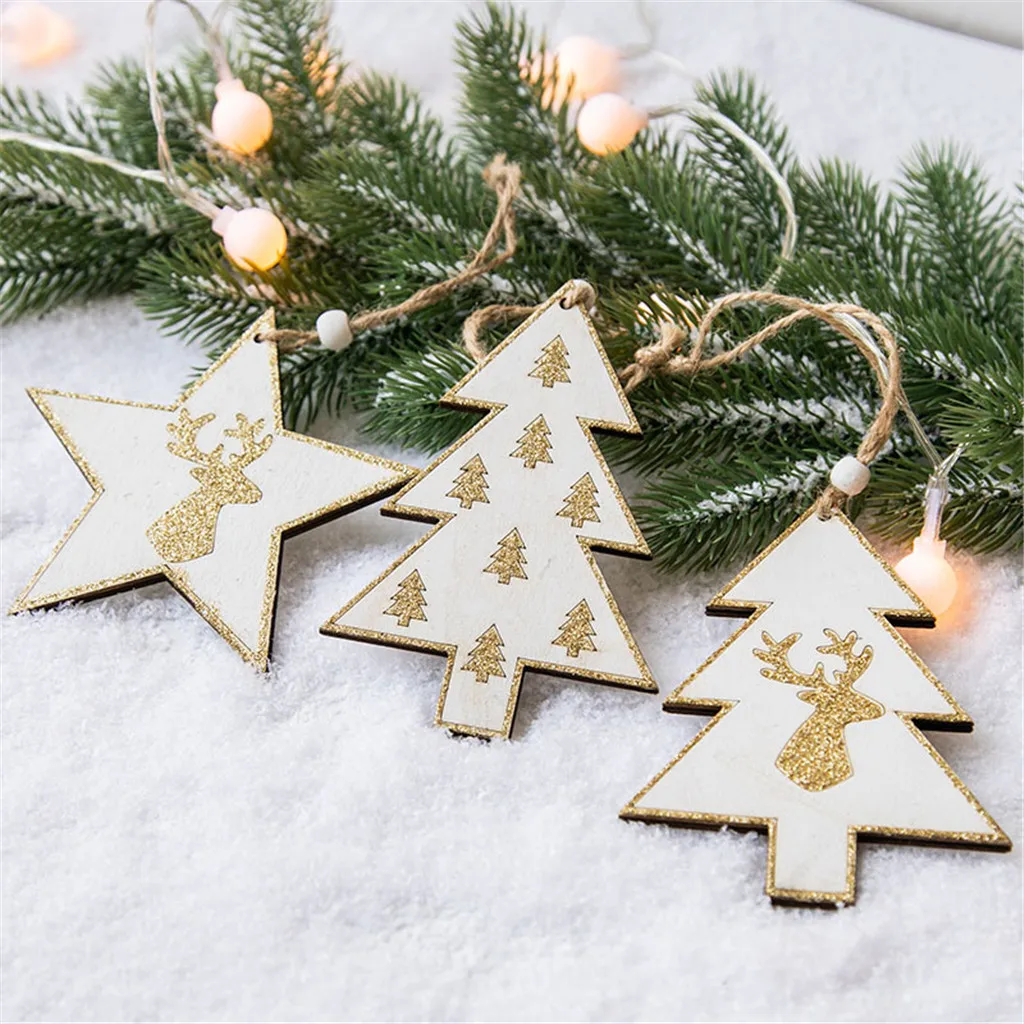 Креативные рождественские украшения орнаменты олень Звезда Сердце Рождественская елка подвесные Подвески рождественские украшения для дома