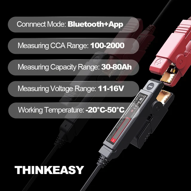 Thinkeasy אוטומטי Bluetooth רכב סוללה בודק 12V 2000CCA סוללה מבחן טעינה Cricut כלים רכב אבחון כלים-2