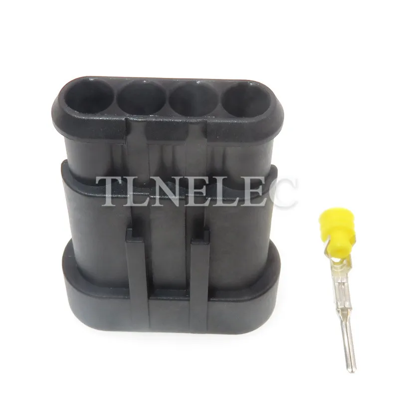 282106-1 282088-1 4 Pin Way Tyco AMP Superseal Male and