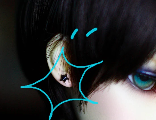 

D01-P579 children toy 1/3 uncle Doll Accessories BJD/SD Photo props Black five-pointed star earrings 1pair