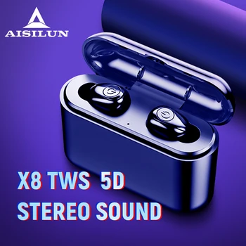 

X8 TWS Bluetooth True Wireless Earphones 5D Stereo Earbuds Mini TWS Waterproof Headfrees 2200mAh Power Bank For Smart phones