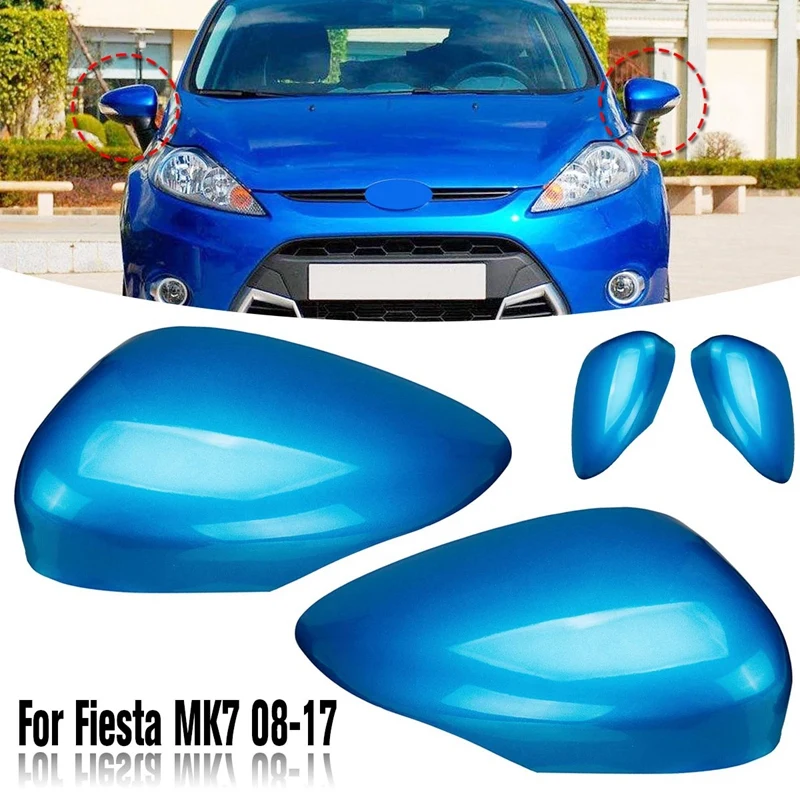 AU05 1Pair Wing Door Rearview Mirror Cover Side Mirror Cap for Ford