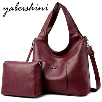 

High quality Women leather handbags Clutch Two-piece set luxury tote women bag over shoulder bags for women 2019 Designer Brand