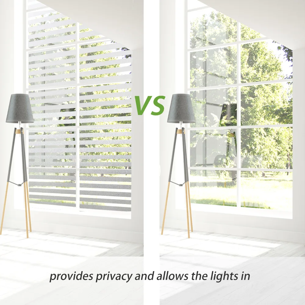 

Nuelife Frosted 3D stripe pattern glass sticker opaque electrostatic film living room bedroom office glass door window film