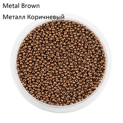 Vibrant Czech Glass Seed Beads - 2mm Round for DIY Jewelry and Crafts (Metal Brown)