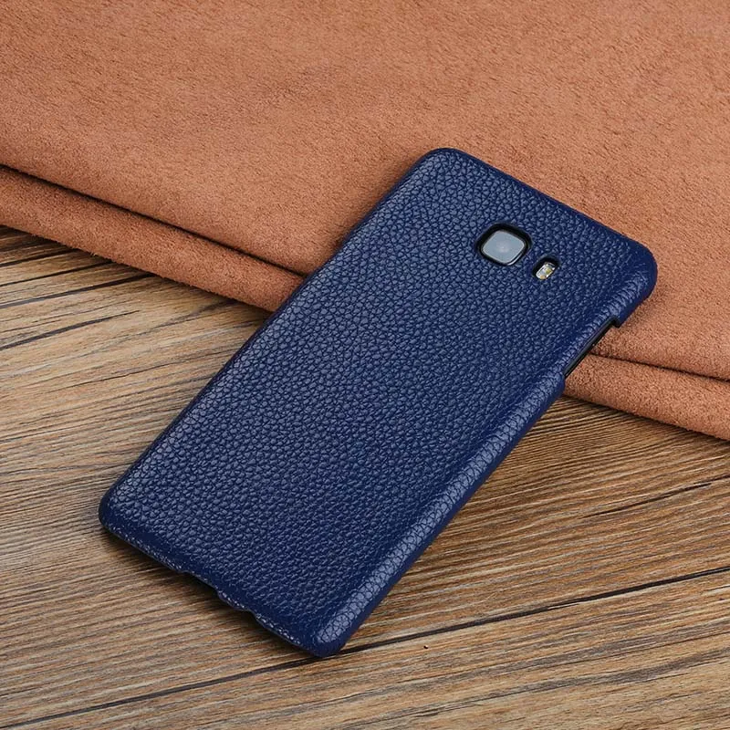 Blue Чехол для телефона для samsung Galaxy S6 S7edge S8 S9 S10 плюс a20 a30 a50 a70 Litchi текстура чехол для Note 8, 9, 10, A5 A7 A8 J5 чехол - Цвет: Blue