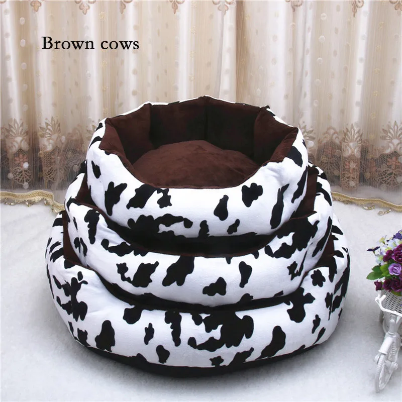 Brown Cows Матрас для собачьей лежанки с красочным принтом питомников съемный согревающий Кот домашнее животное Продукты для больших собак Щенок корзина для собак диван-кровать - Цвет: Brown Cows