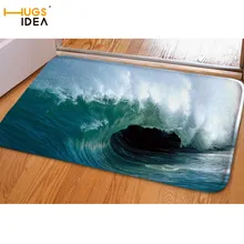 HUGSIDEA крутые 3D коврики с волнистым принтом для спальни ванная комната модный морской дизайн мягкие ковры в прихожую Нескользящие напольные коврики гостиничные коврики