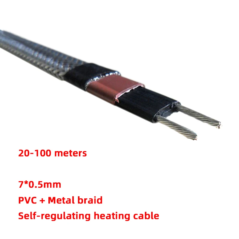 

20-100 meters 105C Self-regulating electric heating pipe cable for frost protection pre-heating Self Regulating Heating Cable