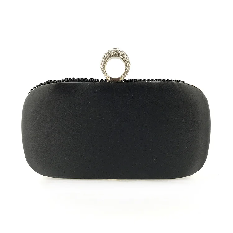 Luxy Moon Black Beads Evening Crossbody Bag Back View