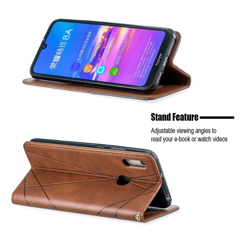 Huawei Y6 Case Magnetic Leather Slim Case na for Huawei Y6 Y 6 Pro Prime Y6Prime Flip Stand Business Phone Cover
