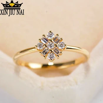 

925 Anillos Silver 2019 Hot Japanese Luxury Light 14k Gold Inlaid Square Diamond Ring Natural Stone Bulgaria Tanzanite Jewelry