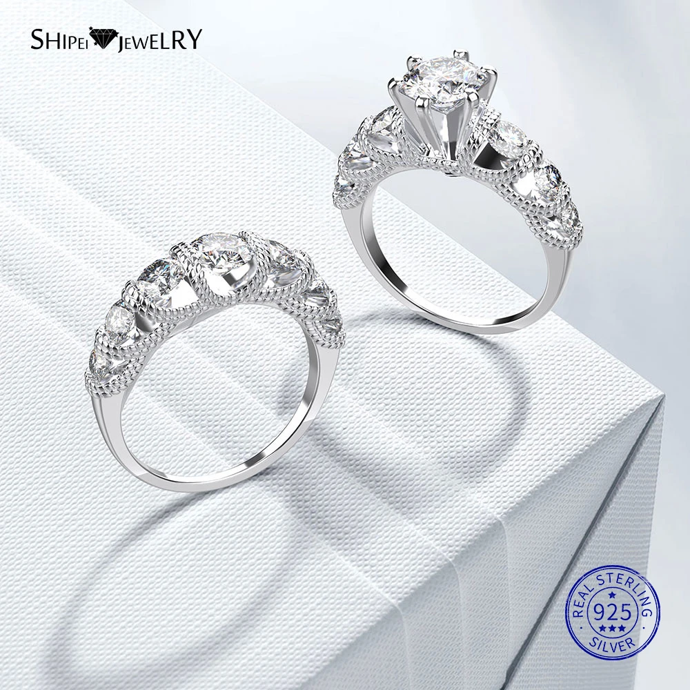 Shipei 1ct Created Moissanite Rings Set 