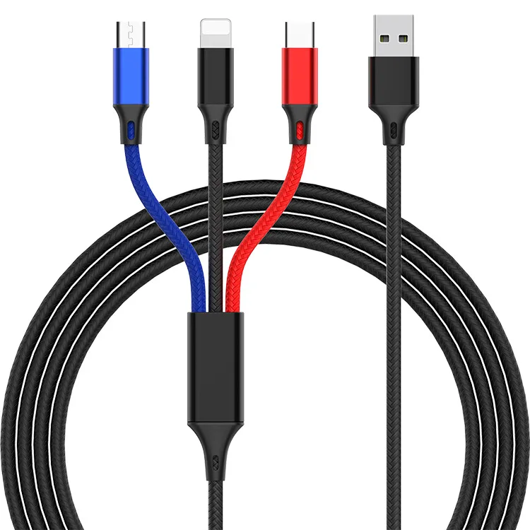Bozhu 3 в 1 USB кабель для iPhone samsung Xiaomi мульти Быстрая зарядка микро USB кабель для мобильного телефона usb type C кабель