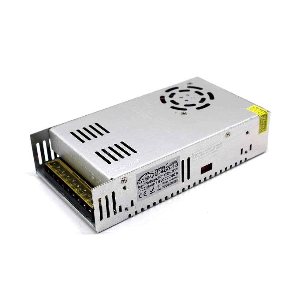 Небольшой регулятор громкости источник питания DC 15V 40A 600W одиночный выход
