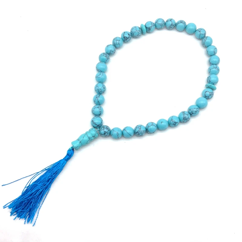 Четки Молитва бисера tassel pendant 33 бусины исламский мусульманский Аллах Мохаммеда четки оптом по низкой цене для мужчин и женщин - Окраска металла: turquoise