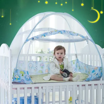 

0-3 Years Old Baby Bedding Crib Netting Folding Baby Mosquito Nets Bed Mattress Pillow Three-piece Suit Dropshipping J75