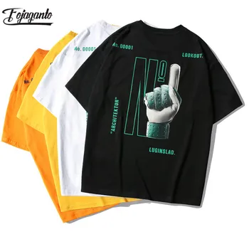 

FOJAGANTO Trend Brand Men Print T Shirts Summer New Men's Cotton Wild Tee Shirt Male O-Neck Short Sleeve T-Shirt Tops