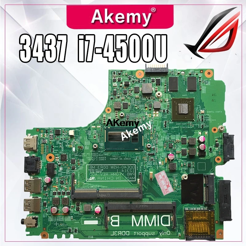 12307-2 ПРБ VKJ89 REV: A00 для DELL 5437 3437 ноутбук материнская плата Процессор i7 4500U GT740M 2G DDR3 тесты работы