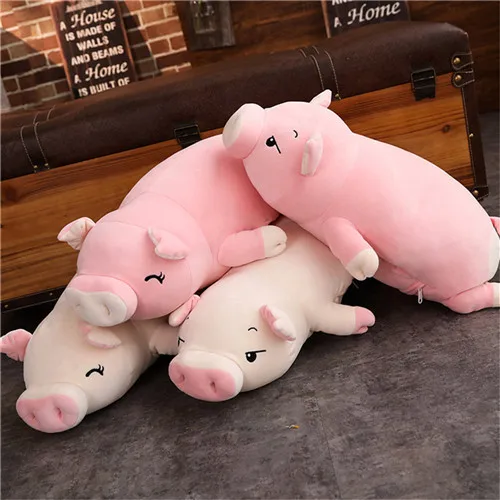 Fancytrader 43'' Kawaii Big Cartoon Pig Plush Toy Big Stuffed Fat Pink Pigs Hugging Pillow for Kids Girlfriend 110cm 2 Colors (12)