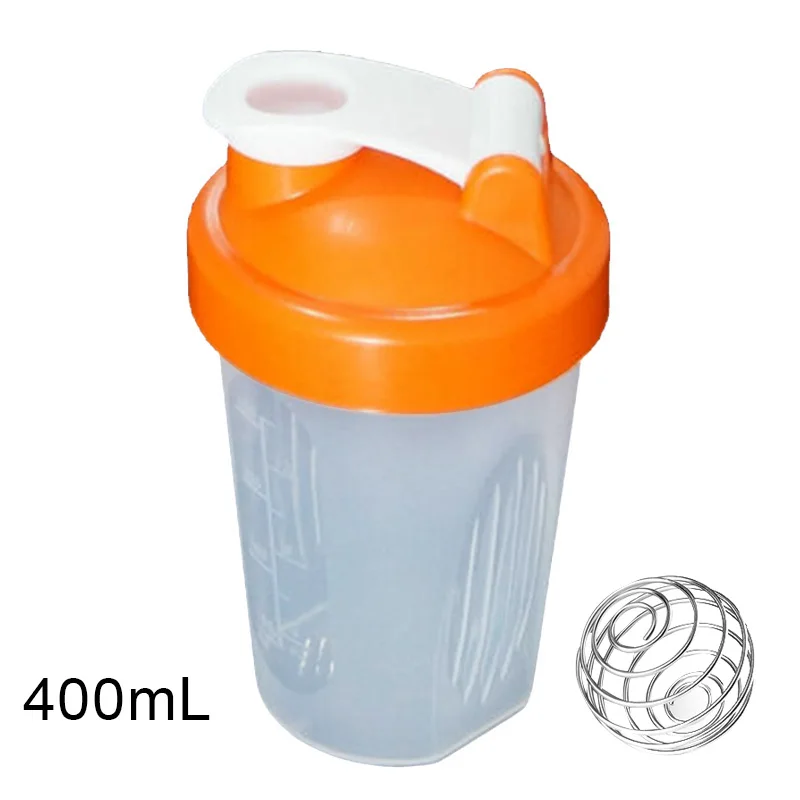 400/600ml протеин смешивание порошка чашки запаянный герметичный шейкер с перемешивающий шарик BB55 - Цвет: orange 400