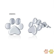 925 стерлингового серебра животных лапа собаки, кошки серьги гвоздики для женщин с принтом на День Святого Валентина подарок ESCE17407