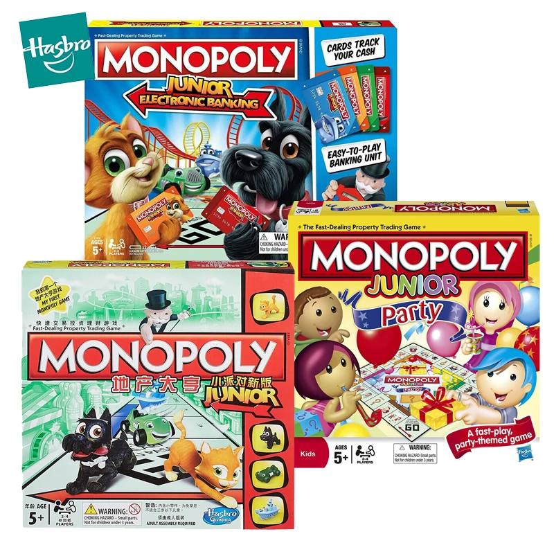 Monopoly Junior Board Game, 2-Sided Gameboard, 2 Games in 1