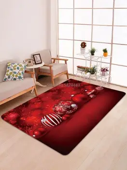 

3D Christmas Santa Claus Anti-slip Kitchen Room Floor Mat Flannel Carpet Rug Living Room Floor Mat Xmas Festive Decoration 2020